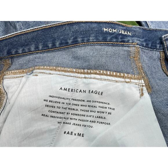 American Eagle Jeans Plus Size 24 Short Mom Jeans High Rise Pleated Festival 90s - Picture 7 of 7